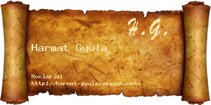 Harmat Gyula névjegykártya